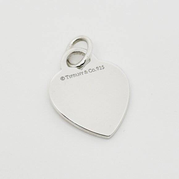 Tiffany & Co Sterling Silver Engravable Blank Heart Tag Charm or Pendant GENUINE - Picture 2 of 8